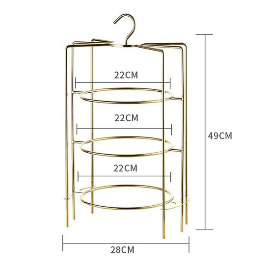 Three-Layer Ceramic Plate Dim Sum Rack Dessert Buffet Stainless Steel Pastry Fruit Tray