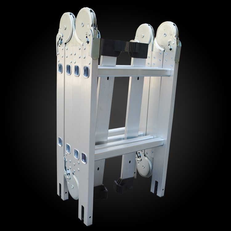 Customized Colour Trade Aluminium Multi-Purpose 4*8 Step Ladder with Small Hinge