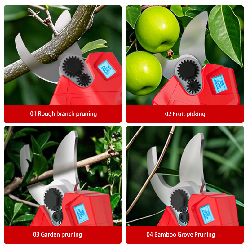 Аккумуляторные электроножницы для веток с дисплеем