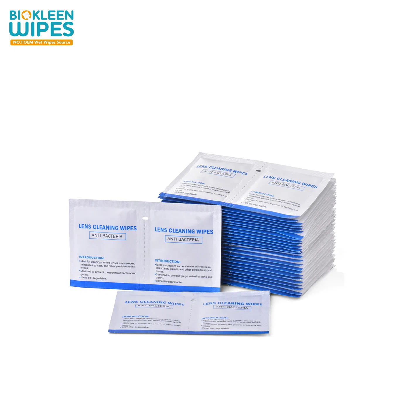 Biokleen 100CT Box Lens Wipes Amazon Disposable Antifog Lens Wet Wipes Care Eye Lens Cleaning Wipes