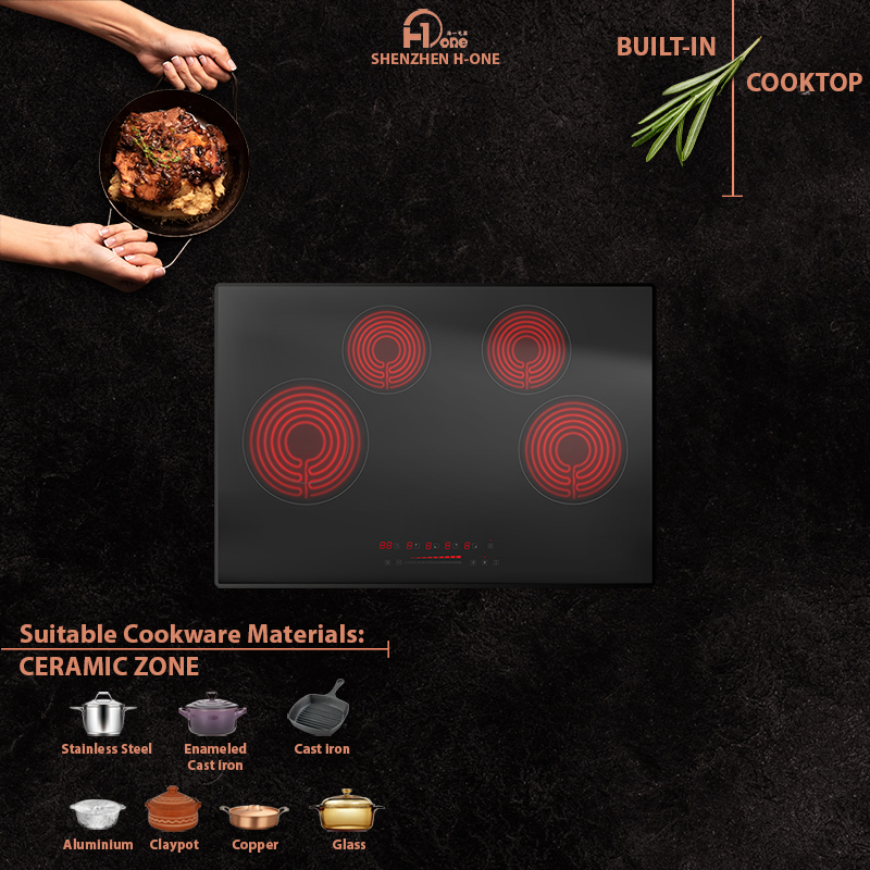 Built-in Electric Stove 4 Burners with 9 Power Levels for Simmer Steam Slow Cook Fry