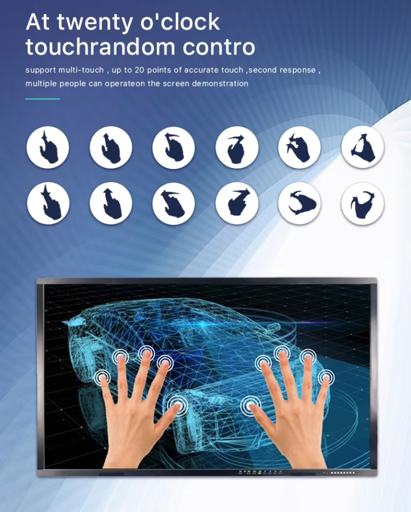 Factory Interactive Whiteboard 55-98 Inch 4K LCD Interactive Smart Board Touch Smartboard Interactive Flat Panel