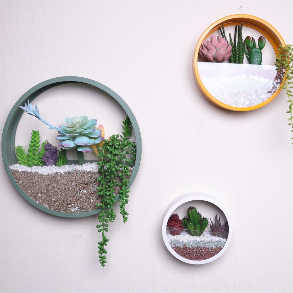 Горшок настенный круглый металл стекловолокно