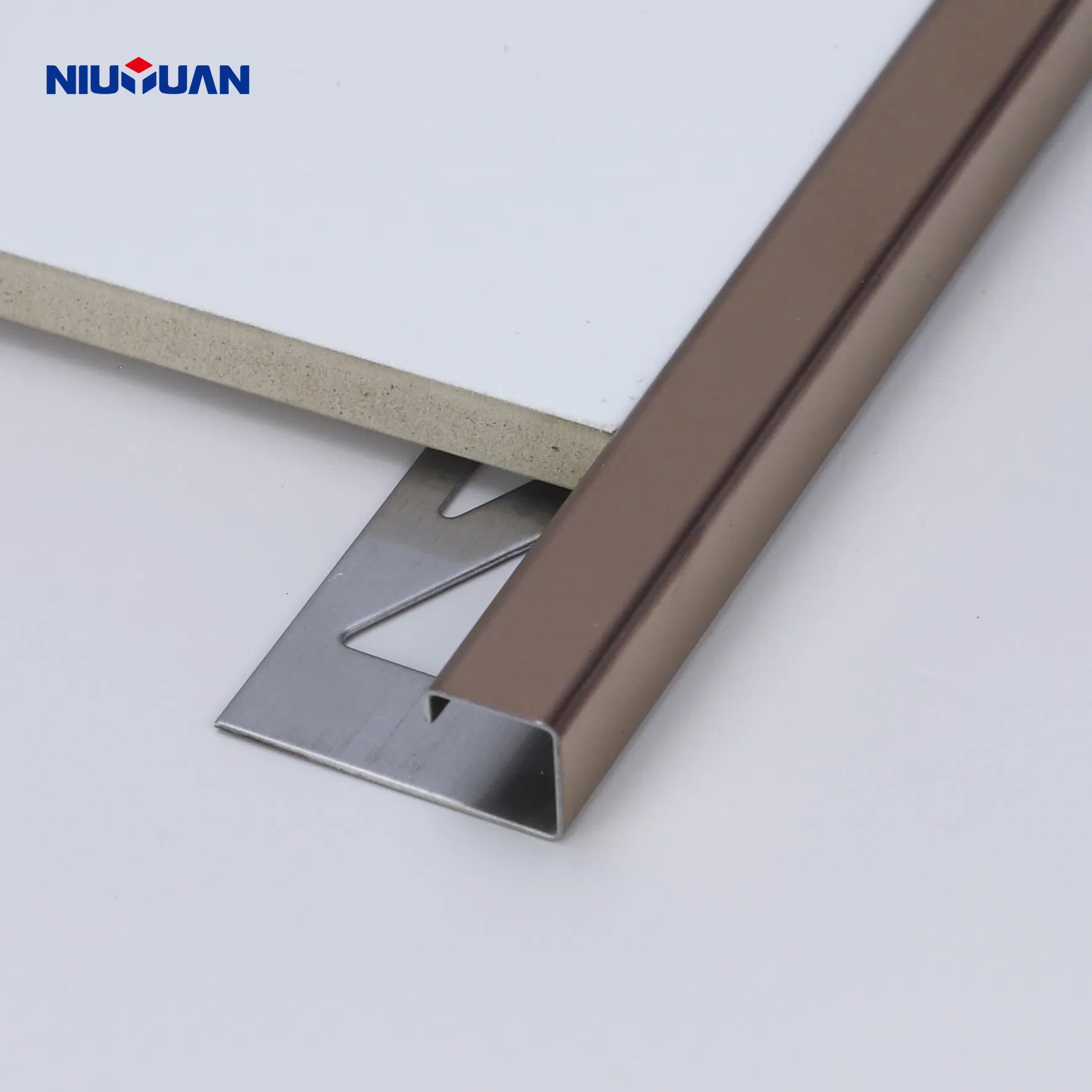Niuyuan Customized Bathroom Stainless Steel Border Tile Edge Trim Strips Ss for Decoration