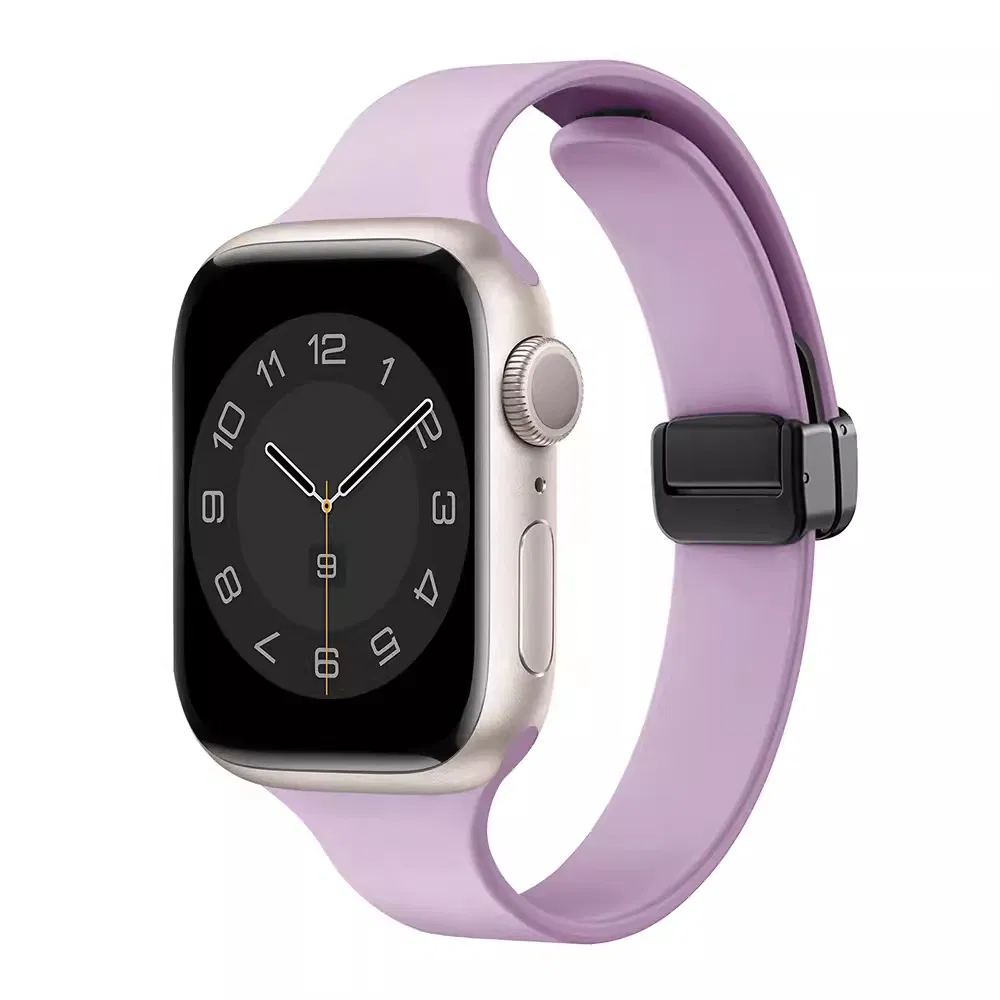 Magnetic Clasp Silicone Apple Watch Band iWatch Strap Ultra fashion Sport Portable