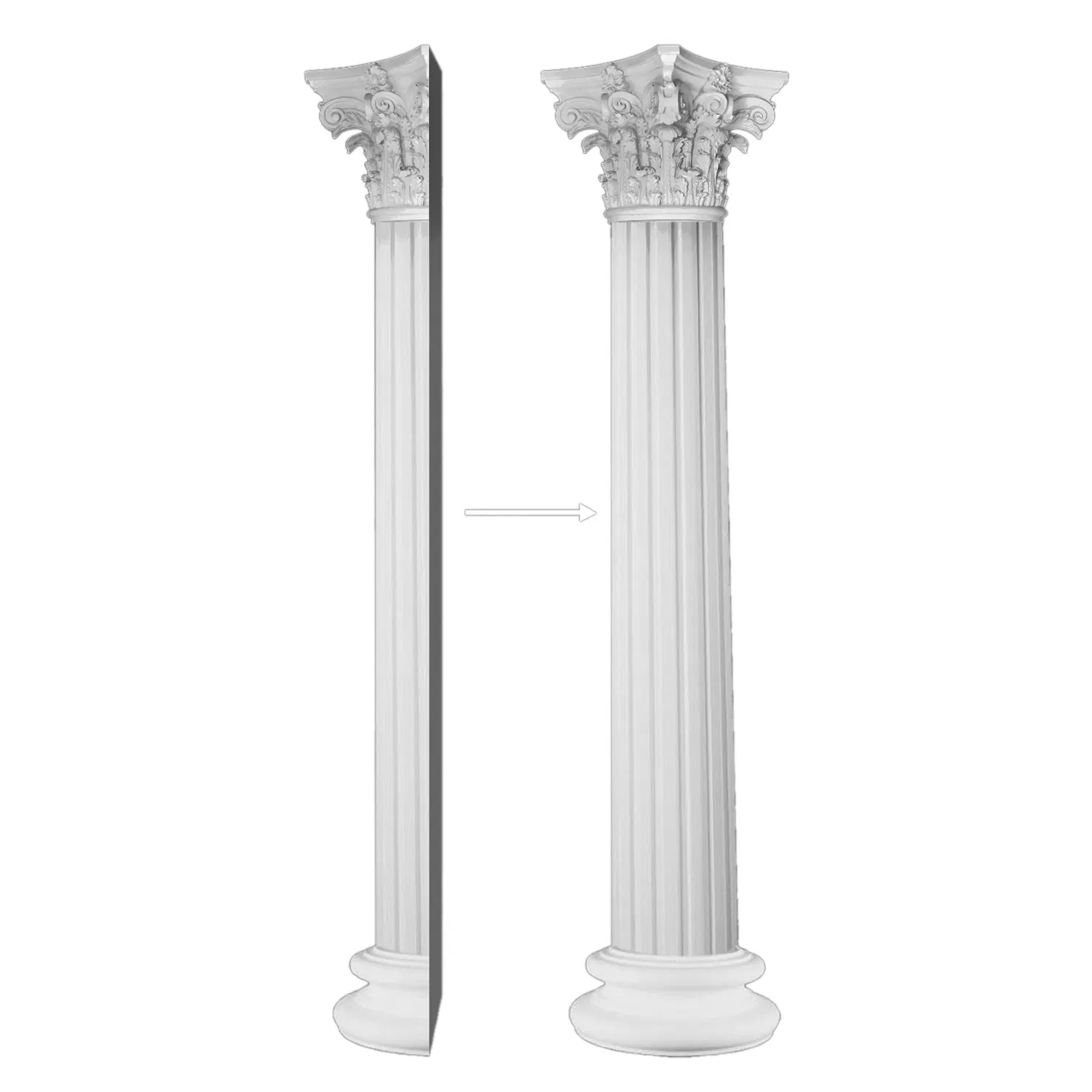 Auuan Wholesale High Quality PU Material Columns Pillar for Interior Exterior House Decoration