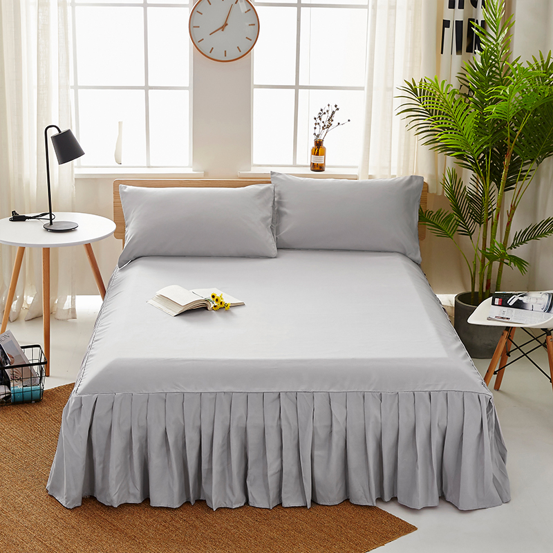 Wrap Around Bed Skirts, Grey Adjustable Elastic Dust Ruffles Easy Fit Wrinkle & Fade Resistant Silky Luxurious Fabric Machine Washable