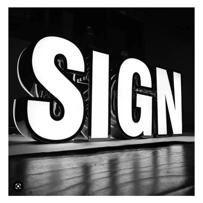 Front Illuminated Stainless Steel LED Channel Letters Custom Signage Solutions
