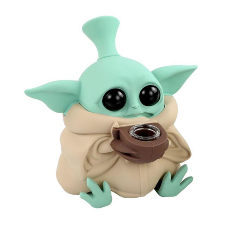 Silicone Bottle Glass Smoking Water Pipe Printed Silicon Tobacco Water Pipe Hookah Shisha