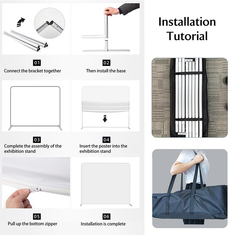 Event Wall Backdrop Banner Tension Fabric Backdrop Banner with Custom Graphics