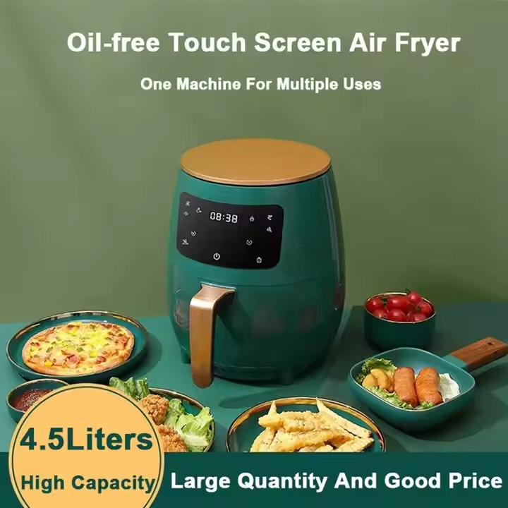 2024 New 4.5L Home Air Fryer Large Capacity Touch French Fry Machine Chicken Fryer Electric Fryer