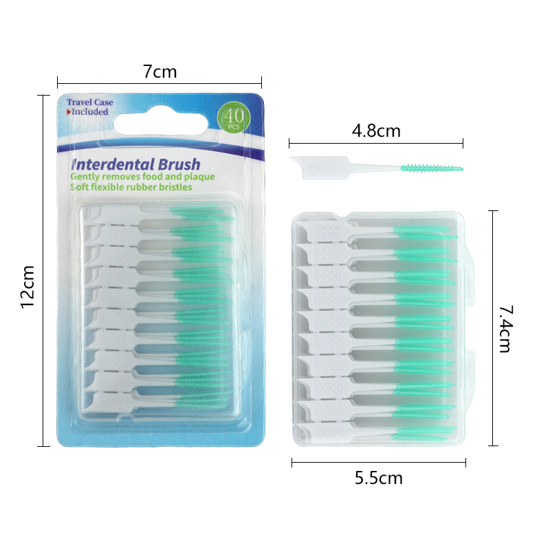 Customized Interdental Brush Toothpick Soft Rubber Dental Picks for Orthodontic Travel Case