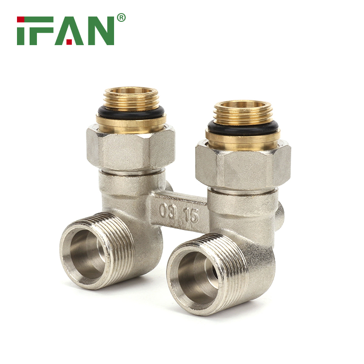 Ifan H Shape Valve Brass Type 1/2" 3/4" Plated Nickel Brass H Valve Angle Thermostatic Radiator Valve
