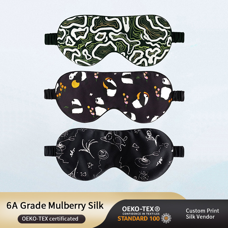 High Quality Printed Soft Skin-Care Silk Sleep Eye Mask