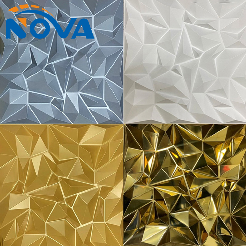 Waterproof Moisture Proof PVC 3D Diamond Wall Panel Wallpaper Wall Coatings
