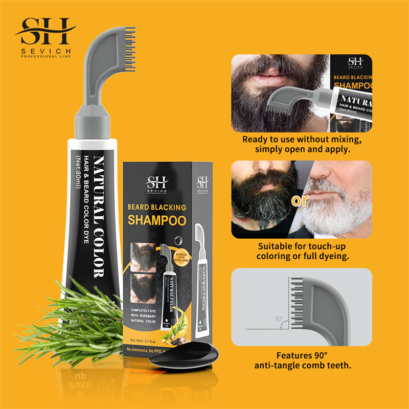 Color Dye Black Instant Beard Black Dye Shampoo for Men Gray Moustache