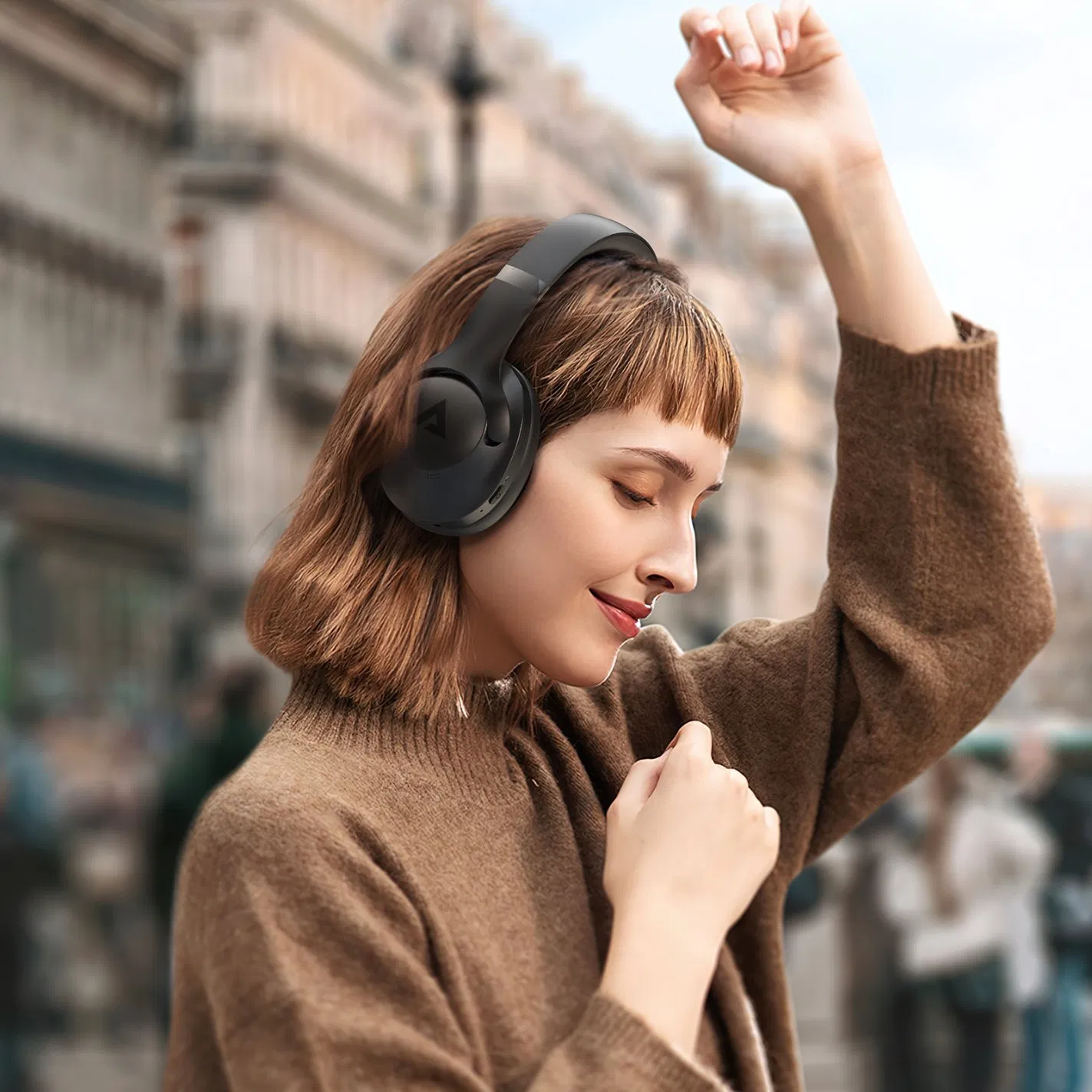 Acefast H4 Active Noise Canceling Wireless Headset HiFi Sound Bluetooth-Compatible Headphone - Black