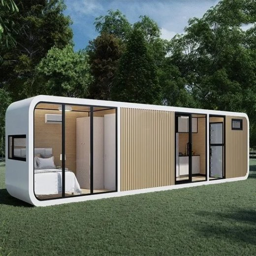 High Quality 20FT 40FT Apple Cabin Single Deluxe Apartment House Prefabricated Container House Modern Portable Space Capsule Apple Cabin with Kitchen
