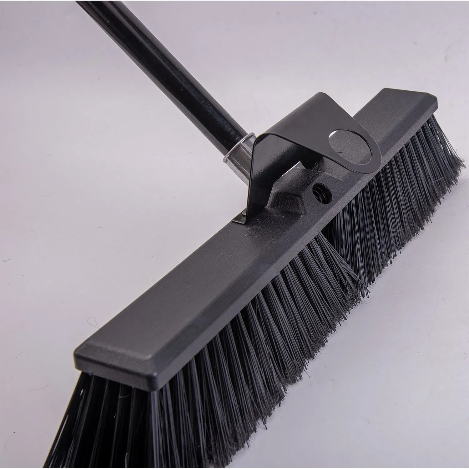 18 Inches Heavy Duty Push Broom Outdoor with Long Handle Black
