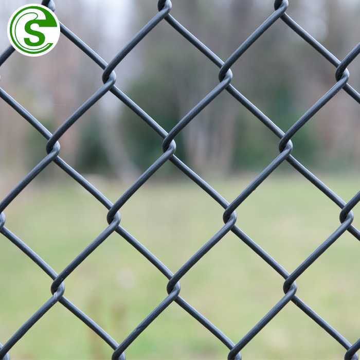 Perimeter Security PVC Coated Chain Link Fence Design Sports Field Wire Mesh Fence