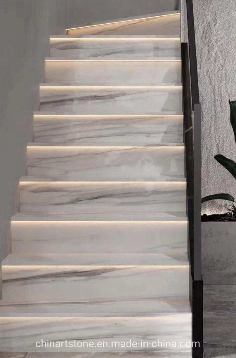 Nature Grey and White Marble Stair for House Decoration