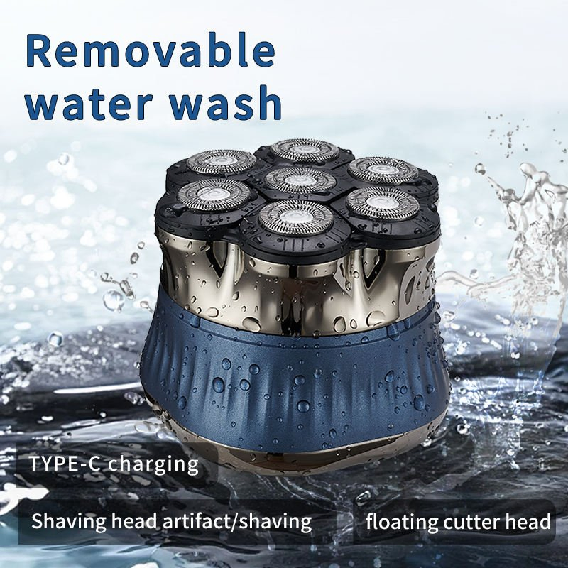 Professional Men's 7-Head Shaver-Electric Waterproof Beard & Body Hair Remover