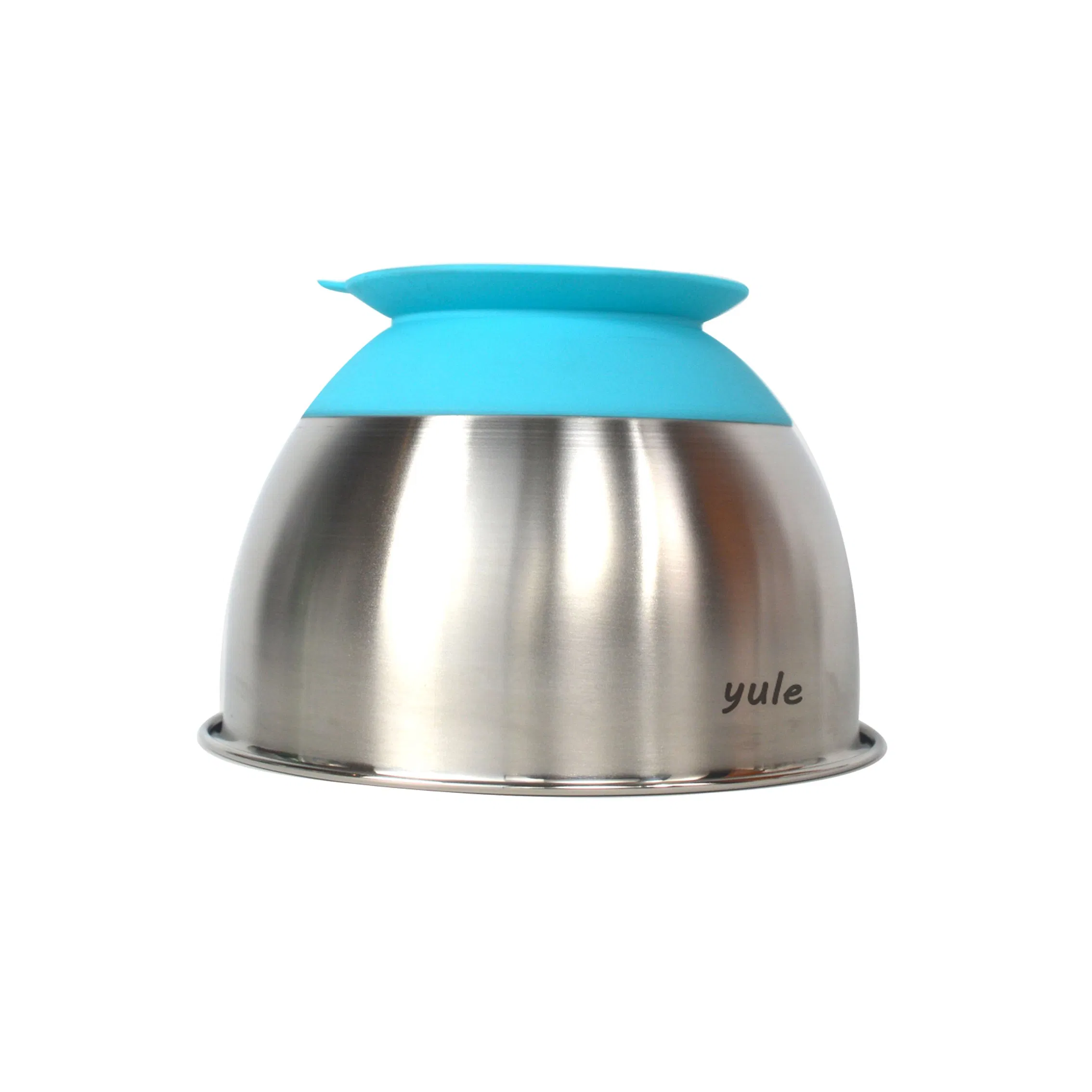 Stainless Steel Non Slip Bottom Salad Vegetable Food Mixing 3 Piece 1.5/3/5qt Stainless Steel Mixing Bowl with Suction Cup