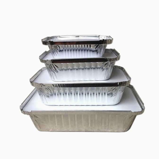 High Quality Disposable Foil Tray Oven Aluminium Containers Wash Free Food Baking Containers
