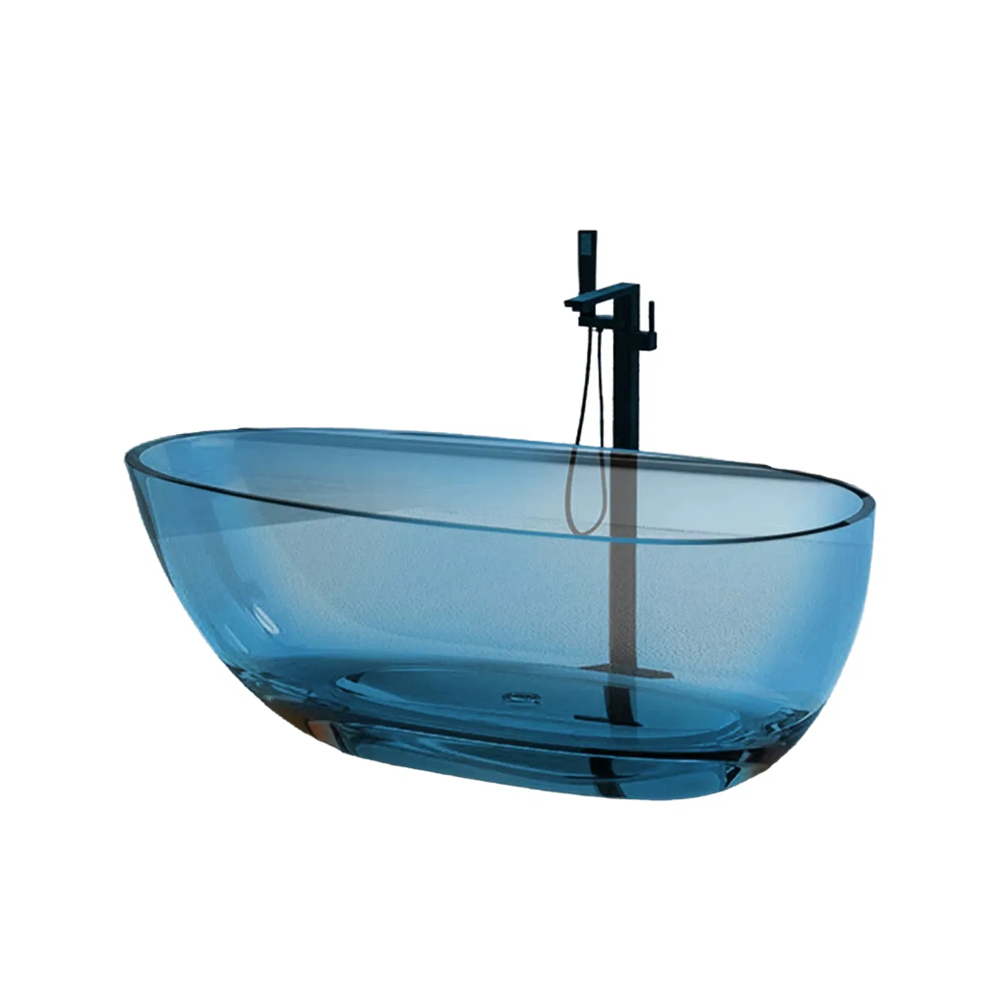 Прозрачная акриловая ванна «Гусь» с цветным краем