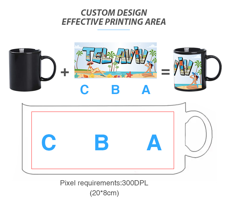 Personalized Custom Logo Printed 11oz Ceramic Travel Souvenir Coffee Mug