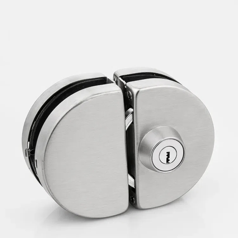 Glass Door Stainless Steel Safe Electric Fingerprint Smart Lock Handle Nickel Brushed