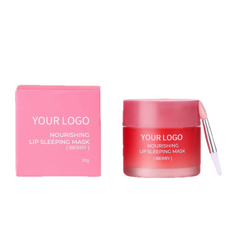 Private Label Moisturizing Strawberry Lip Sleeping Mask Whitening Lightening Hydrating Lip Balm Cream Lip Care