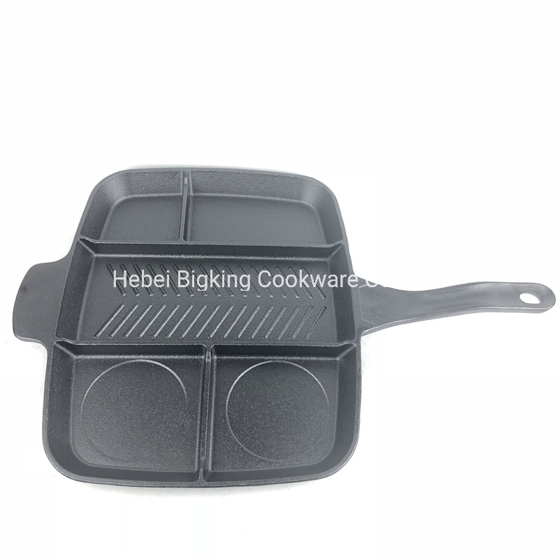 Amazon Hot Sale Cast Iron 5 in 1 Masterpan Non-Stick 3 Section Meal Skillet