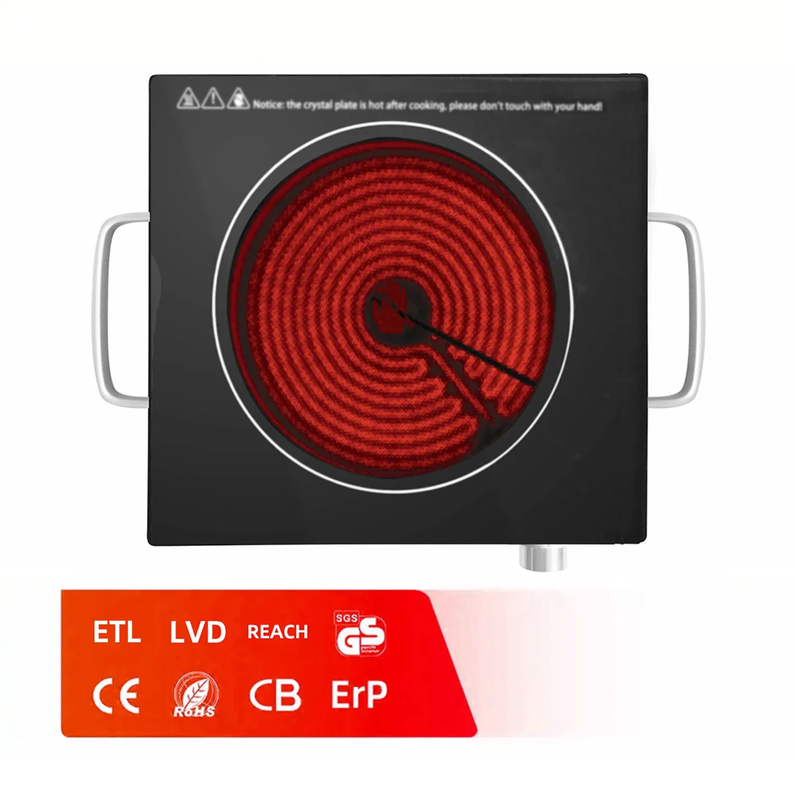 Kitchen Portable Stainless Steel 1 Burner Electric Ceramic Infrared Stove for Home