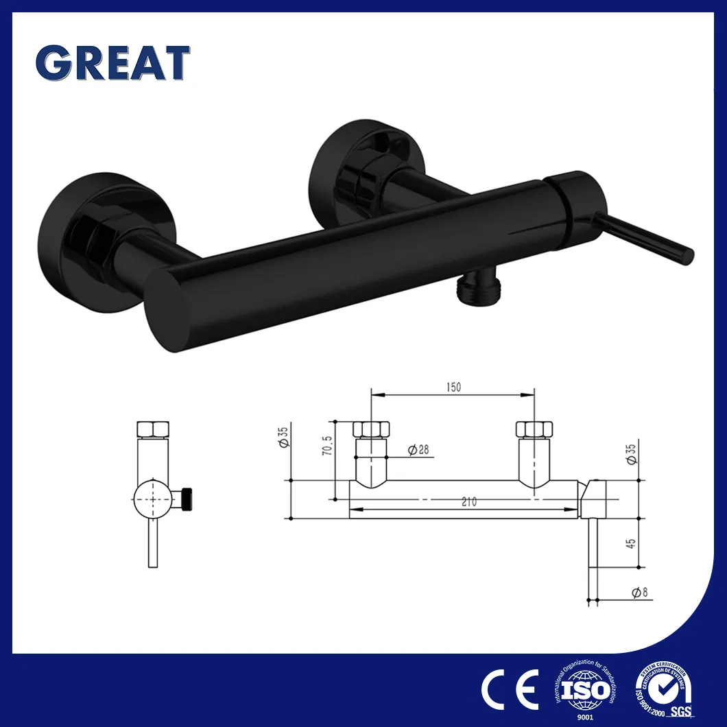 Смеситель для душа Great GL32105BL321, матовый черный