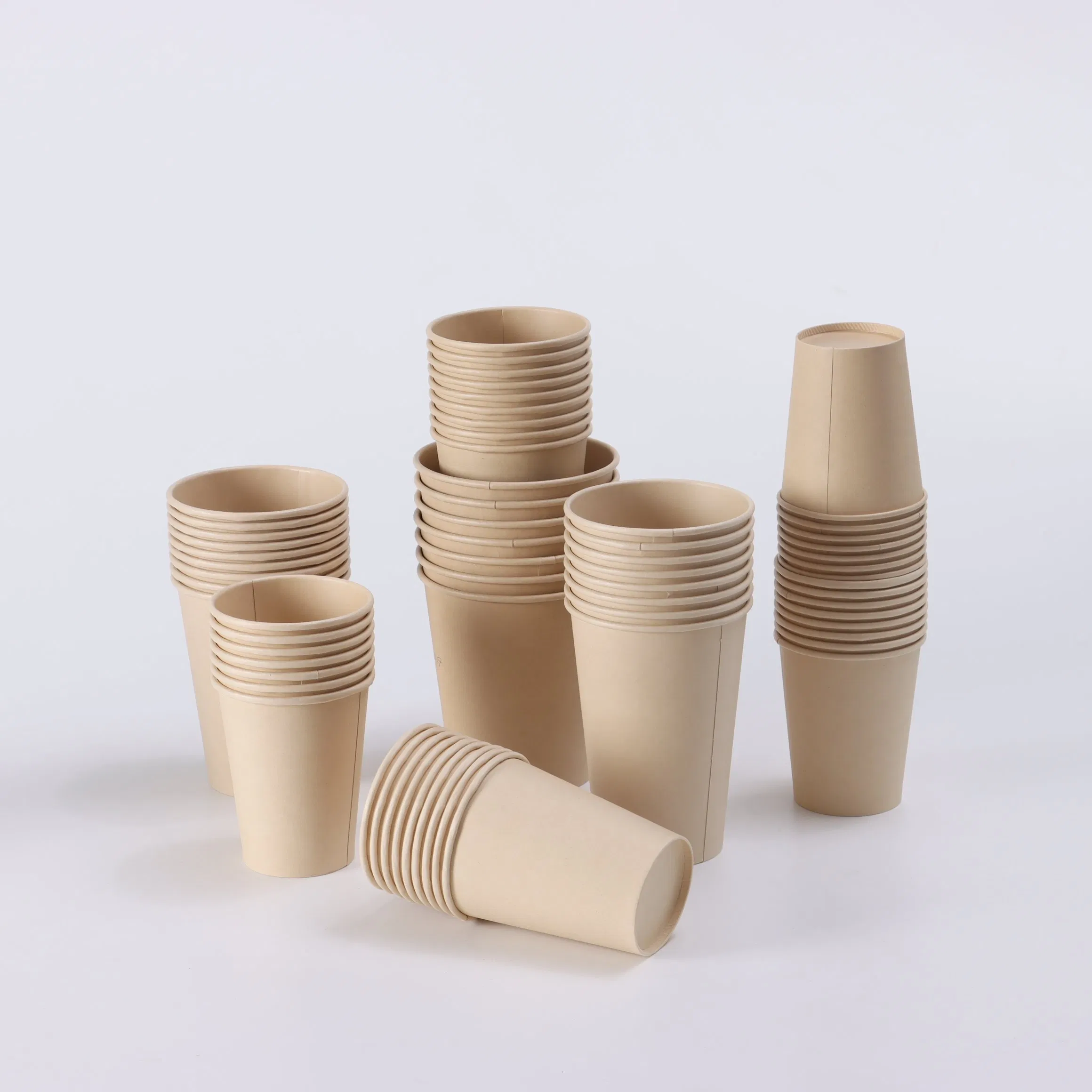 Бумажные стаканчики 9oz из бамбука и крафта для чаепития