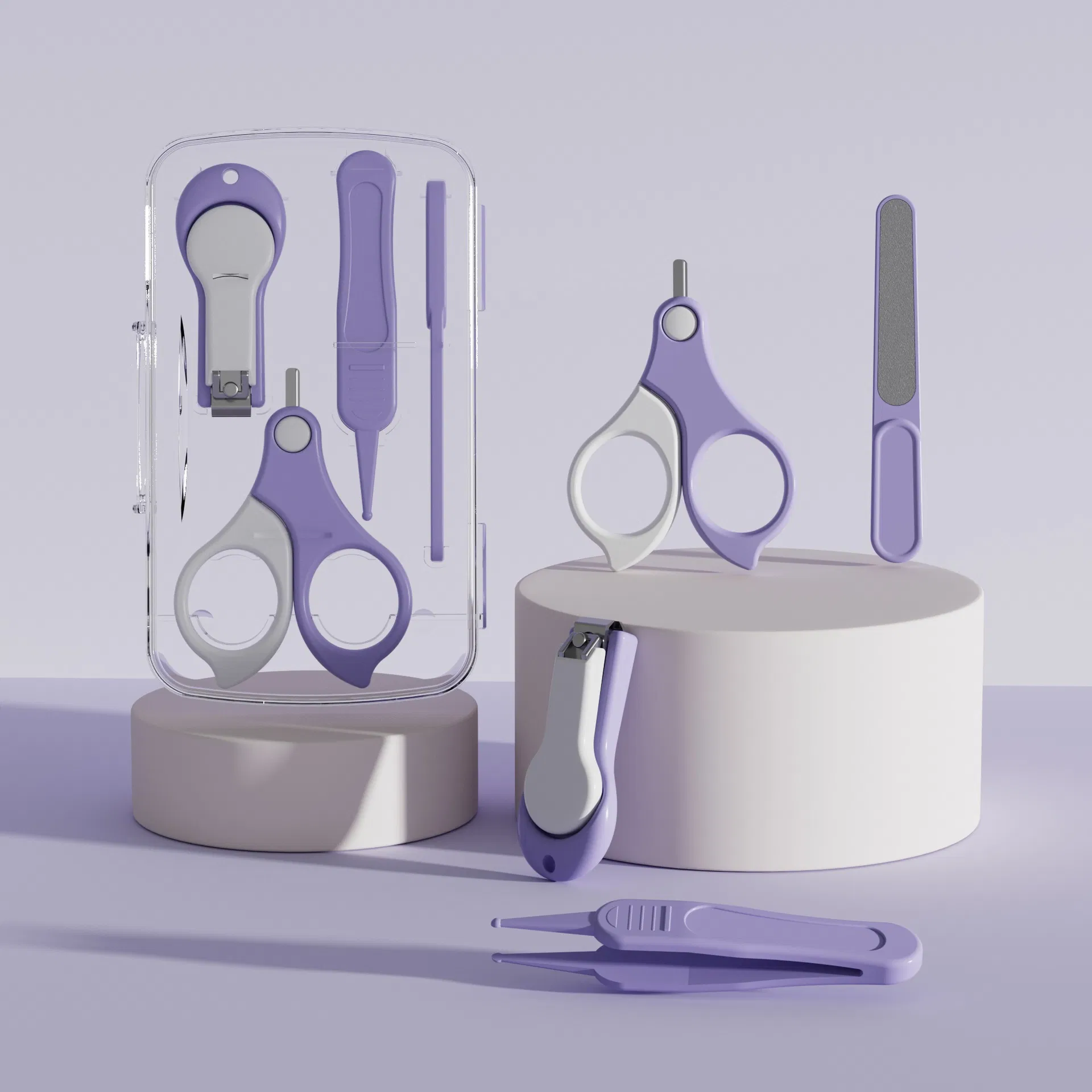 Latest Baby Nail Clippers Travel Baby Care Set Portable Newborn Nail Scissors Sharpeners Tweezers