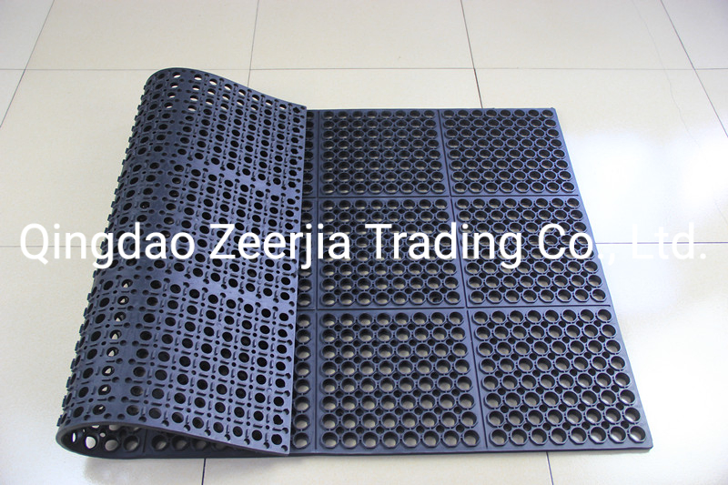 3X5FT Restaurant Kitchen Use Heavy Duty Rubber Flooring Mat with Drainage Holes