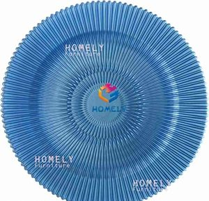 Cheap Wedding Gold Wave Pattern Glass Charger Plate Wholesale