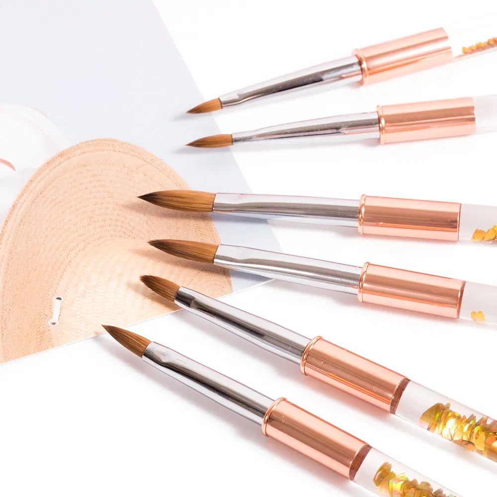 Guyo Gold 100% Kolinsky Acrylic Brush with Liquid Sequins Inside