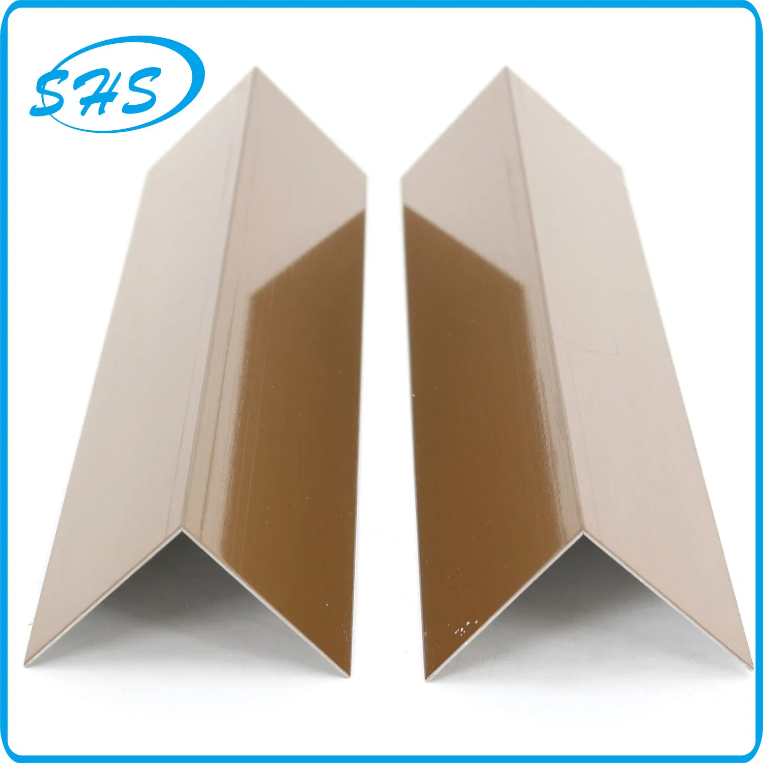 Stainless Steel V-Shape Angle Trims with Ti-Golden Color 800 G Mirror Finish as Construction Materials for Tile and Wall Corner