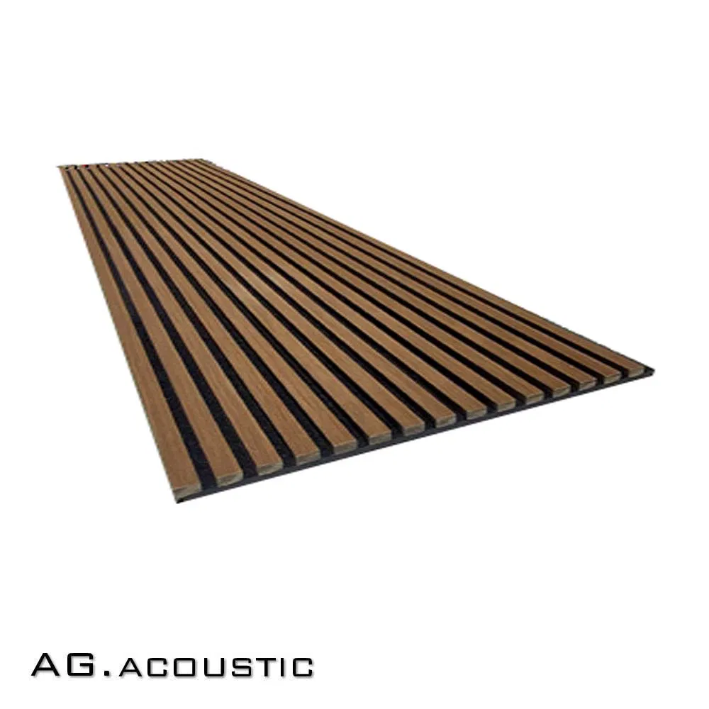 AG. Acoustic Black Timber Slat Composite Acoustic Polyester Fiber Pet Felt Wall Panel