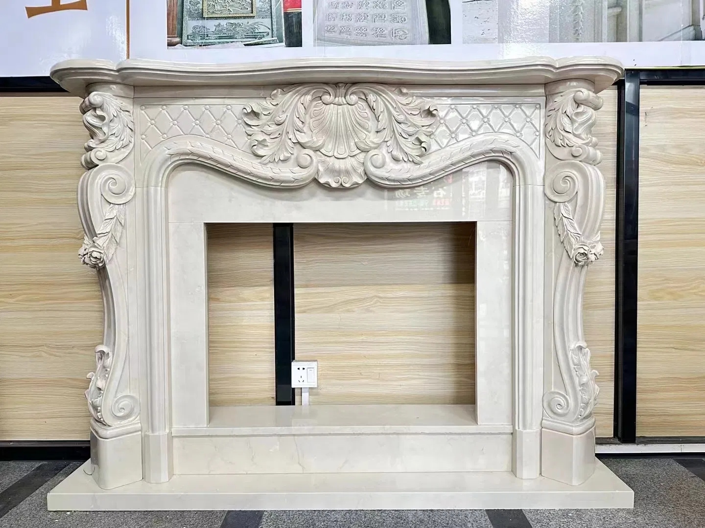 Home Decor Overmantel Granite Stone Limestone European Style Fireplace Mantel Wholesale White Marble Fireplace Mantel