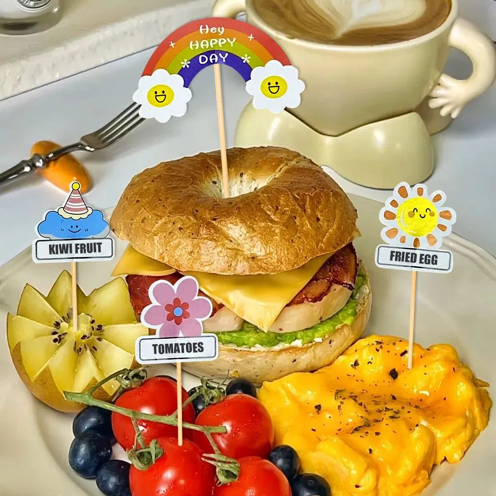 Custom Burger Sandwich Cake Toothpick Flag for Food Decoration