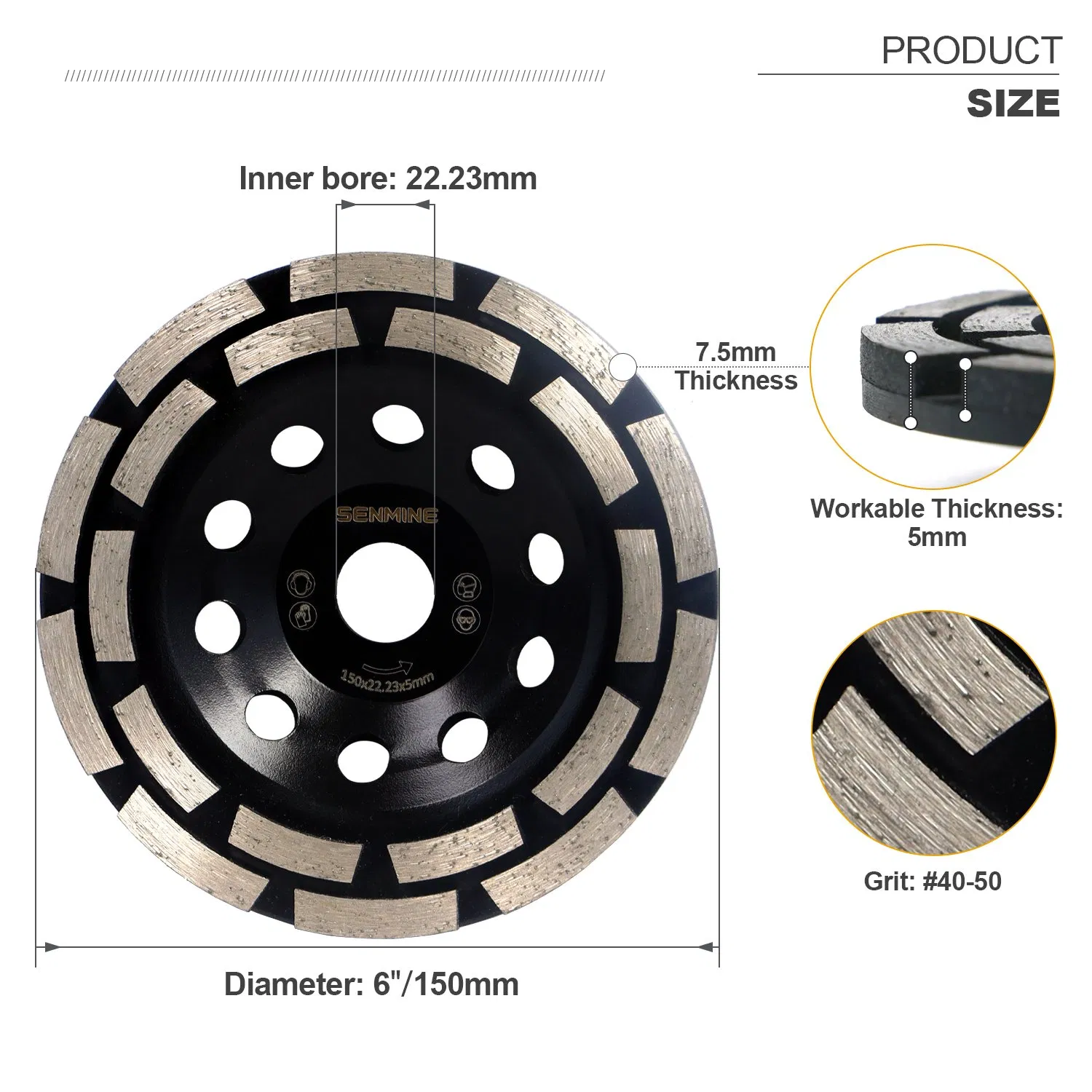 Aluminum Based Diamond Grinding Cup Wheel Abrasive Grinding Disc Granite Marble Stone