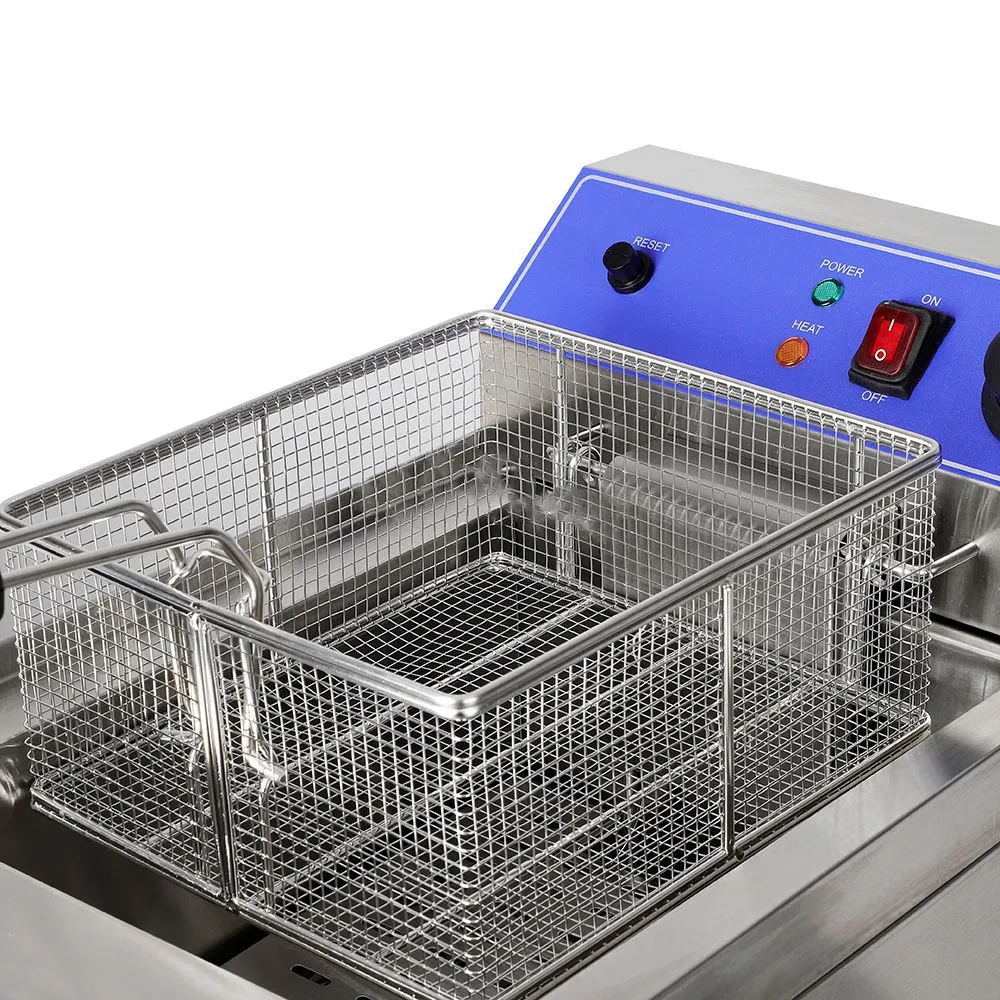 Electric Countertop Double Tank Deep Fryer Machine Potato Chips Snack Fryer