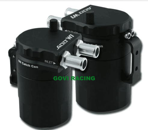 Aluminum Black Oil Reservoir Catch Can with Breather Baffle