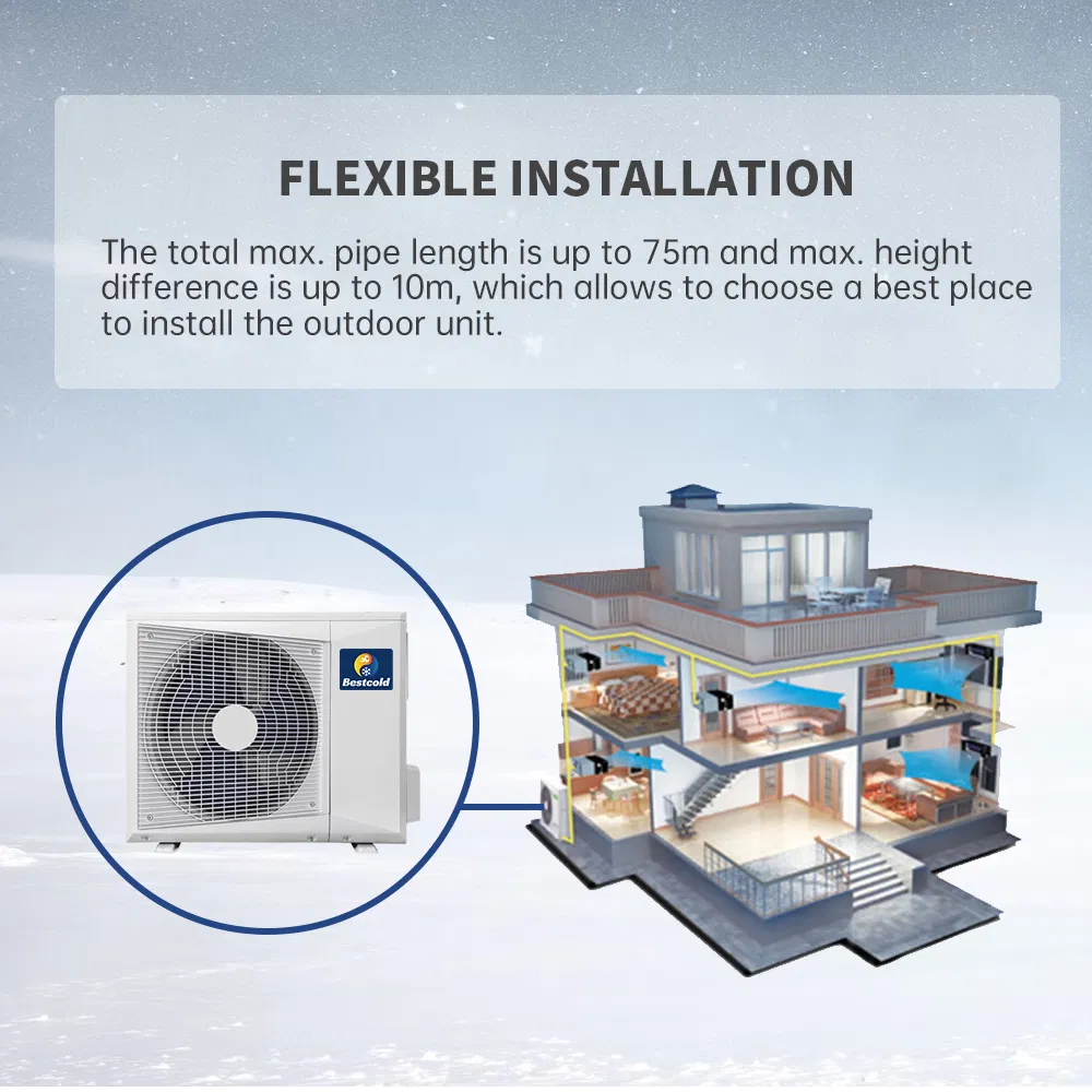 Bestcold Inverter Home HVAC System Mini Vrf Air Conditioners R32/R410A Residential Central Air Conditioning Outdoor Unit 8-16kw