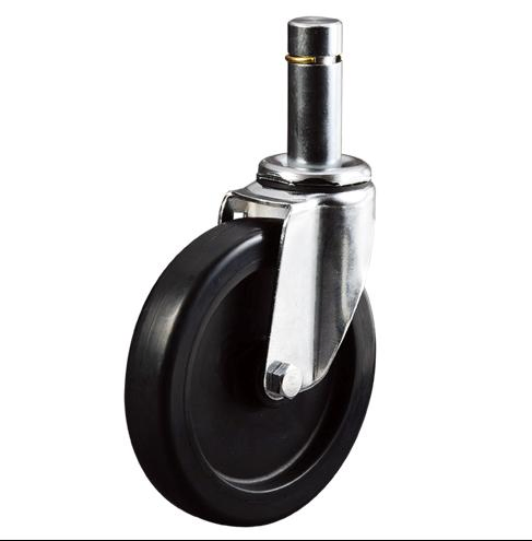 China Factory 125mm Grip Stem Caster Wheel Friction Stem Nylon Wheel with Brake