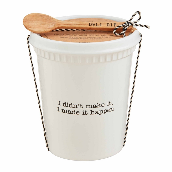 Versatile DIP Bowl with Wood Spoon for Home and Outdoor Use